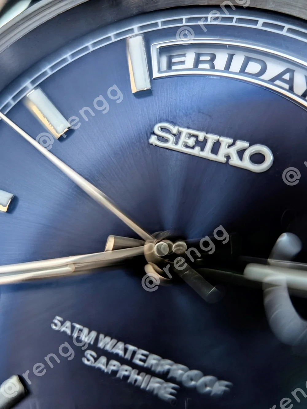 36mm Seiko Men's Stainless Steel Watch - Navy Dial Sapphire